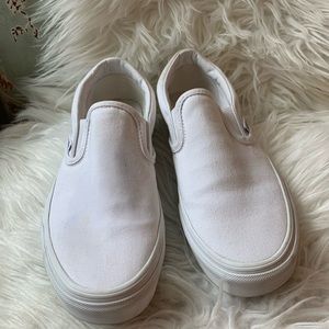 White Slip On Vans women 7